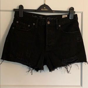 Free People Black Jean shorts size 27